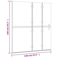 Pannello Doccia Pieghevole in ESG 120x140 cm Bianco cod mxl 42678