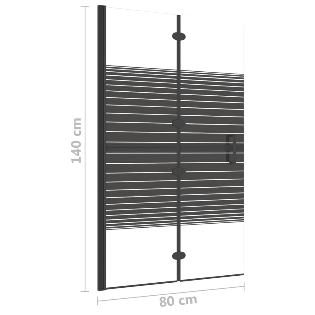 Pannello Doccia Pieghevole in ESG 80x140 cm Nero cod mxl 53398