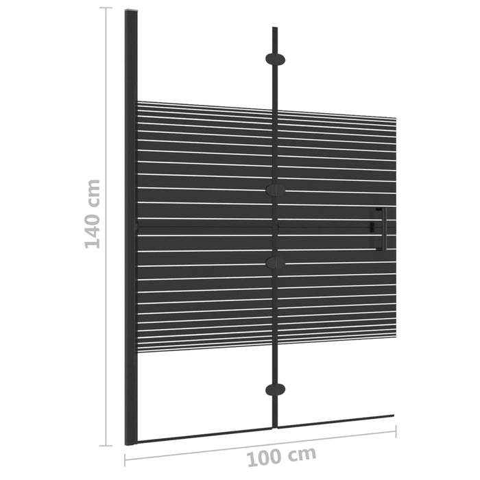 Pannello Doccia Pieghevole in ESG 100x140 cm Nero cod mxl 49511