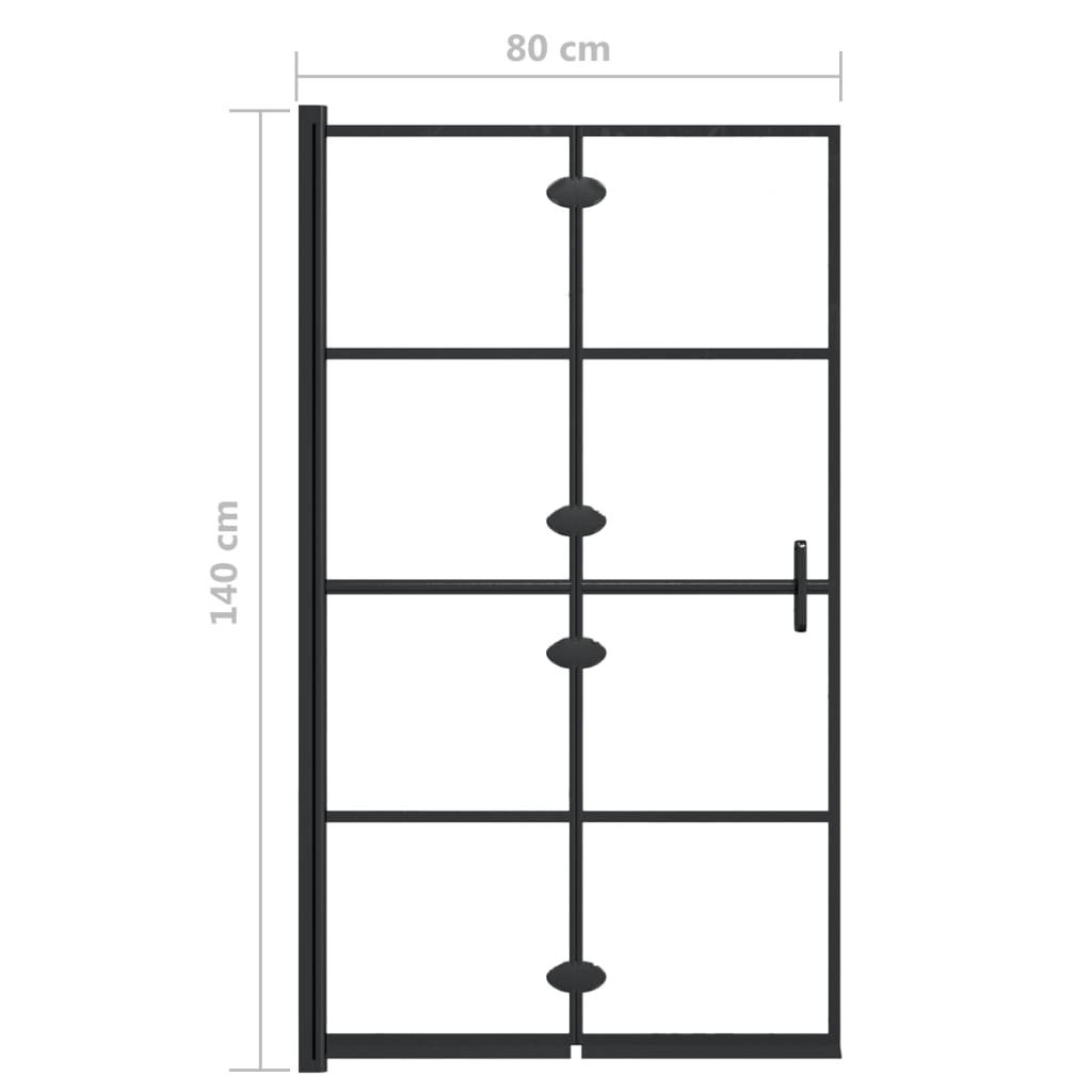 Pannello Doccia Pieghevole in ESG 80x140 cm Nero cod mxl 48710