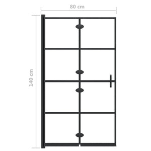 Pannello Doccia Pieghevole in ESG 80x140 cm Nero cod mxl 48710