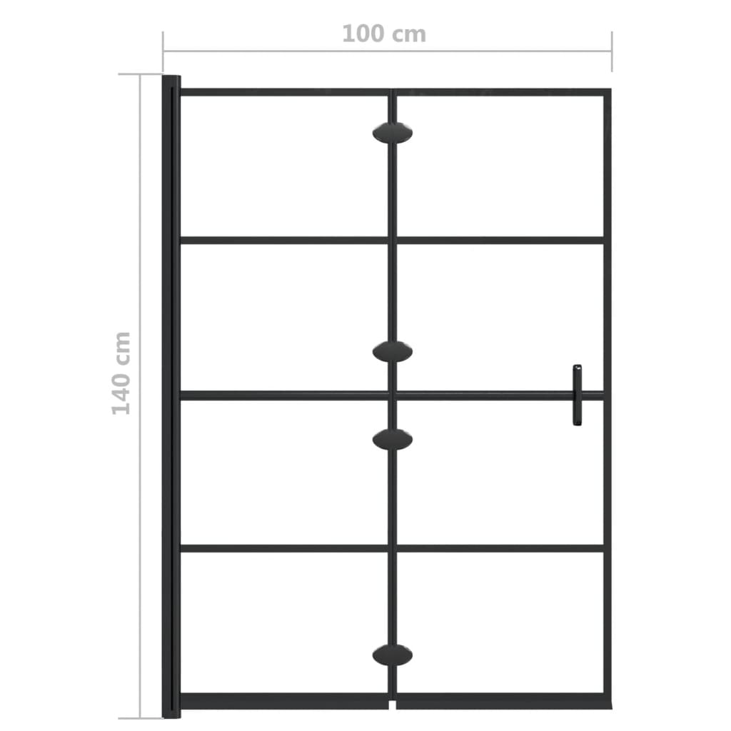 Pannello Doccia Pieghevole in ESG 100x140 cm Nero cod mxl 51021