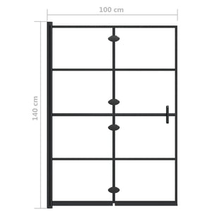 Pannello Doccia Pieghevole in ESG 100x140 cm Nero cod mxl 51021