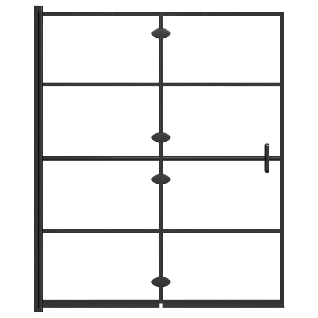 Pannello Doccia Pieghevole in ESG 120x140 cm Nero 150745