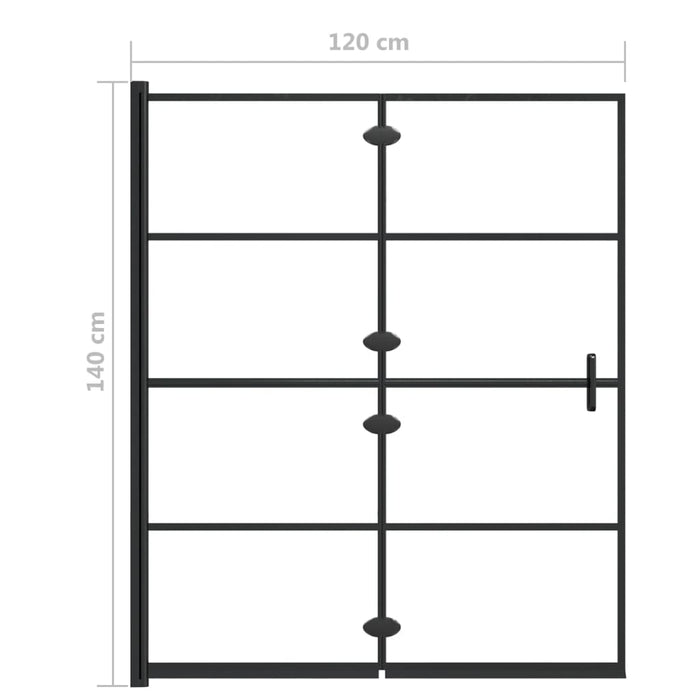 Pannello Doccia Pieghevole in ESG 120x140 cm Nero cod mxl 39366