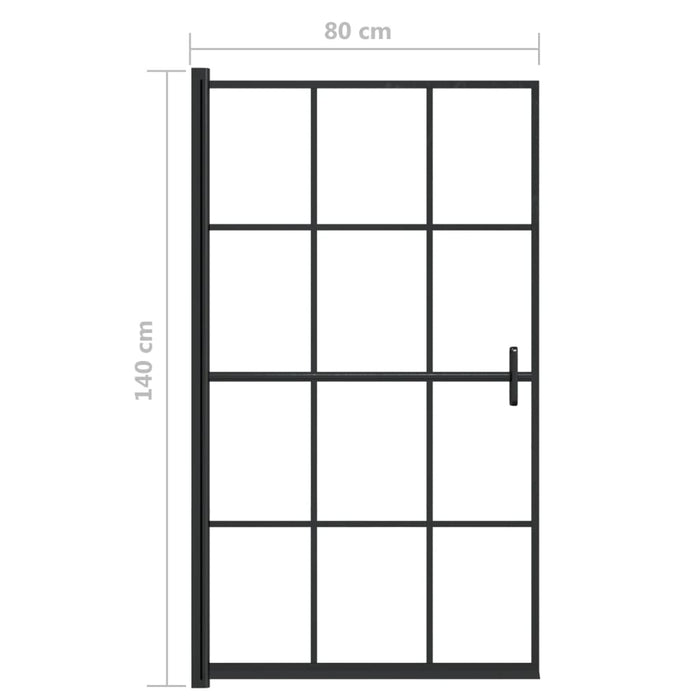 Pannello per Box Doccia in ESG 80x140 cm Nero 150746