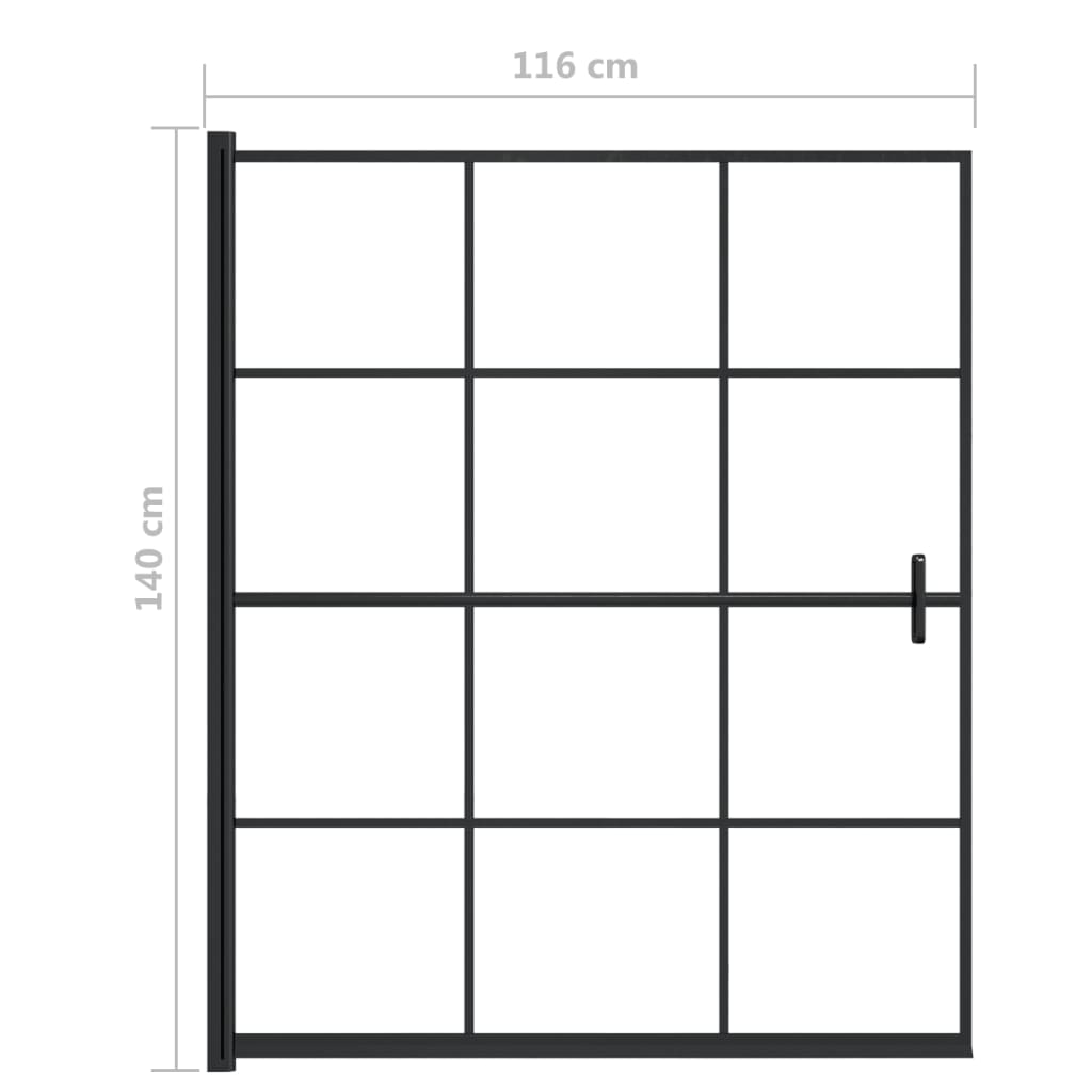 Pannello per Box Doccia in ESG 116x140 cm Nero cod mxl 44985