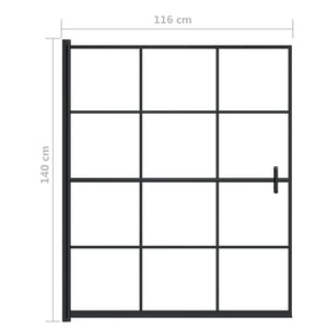 Pannello per Box Doccia in ESG 116x140 cm Nero cod mxl 44985