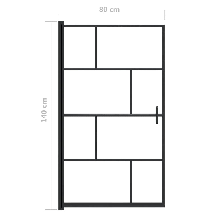 Pannello per Box Doccia in ESG 80x140 cm Nero cod mxl 40474