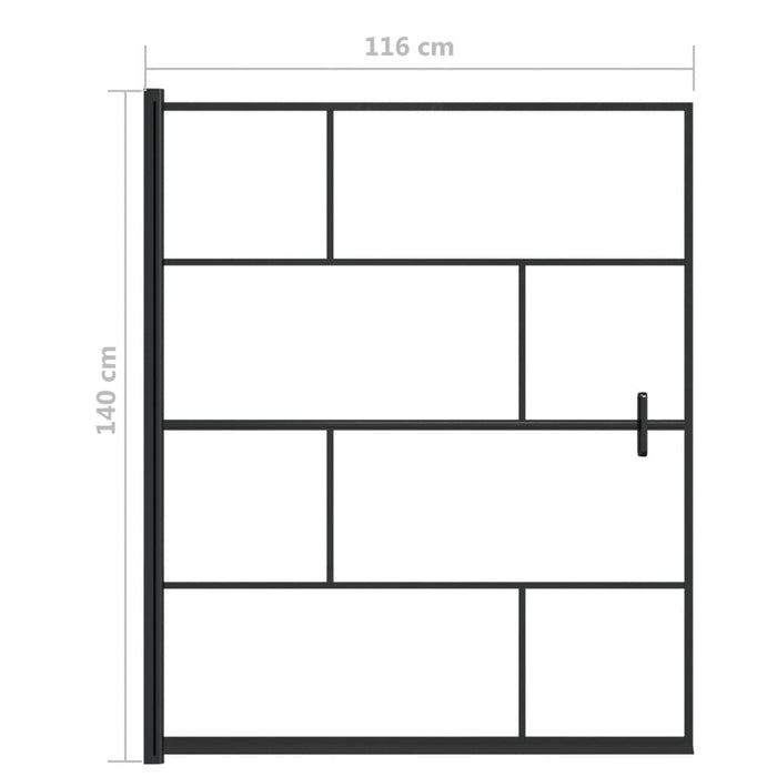 Pannello per Box Doccia in ESG 116x140 cm Nero 150751