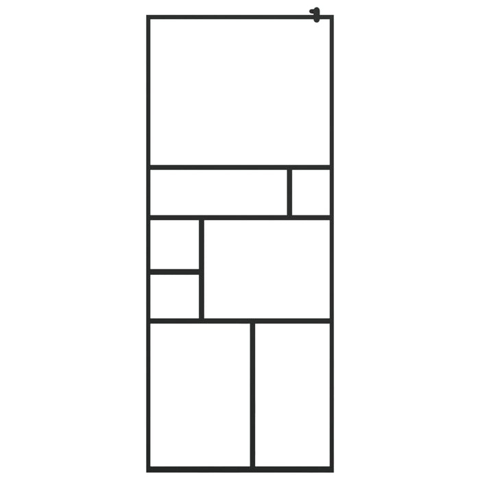 Parete Doccia Walk-in in Vetro Trasparente ESG Nera 80x195 cm cod mxl 49777