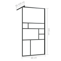 Parete Doccia Walk-in in Vetro Trasparente ESG Nera 80x195 cm cod mxl 49777