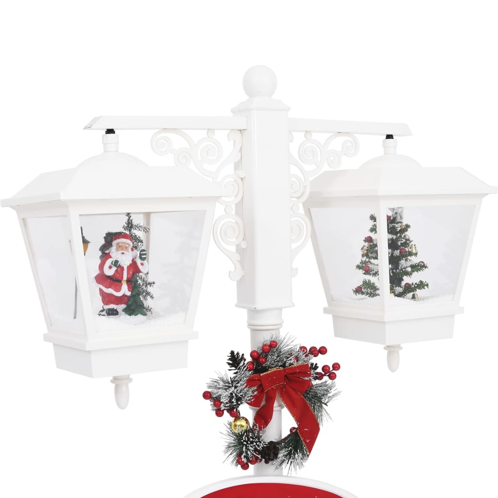 Lampione Natalizio Babbo Natale Bianco Rosso 81x40x188 cm PVC