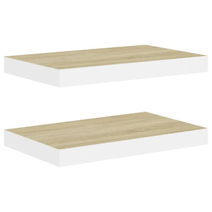 Scaffali a Parete 2 pz Rovere e Bianco 40x23x3,8 cm in MDF cod mxl 59596