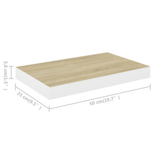 Scaffali a Parete 4 pz Rovere e Bianco 50x23x3,8 cm in MDF cod mxl 59316