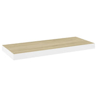 Scaffale a Parete Rovere e Bianco 60x23,5x3,8 cm in MDF 326576