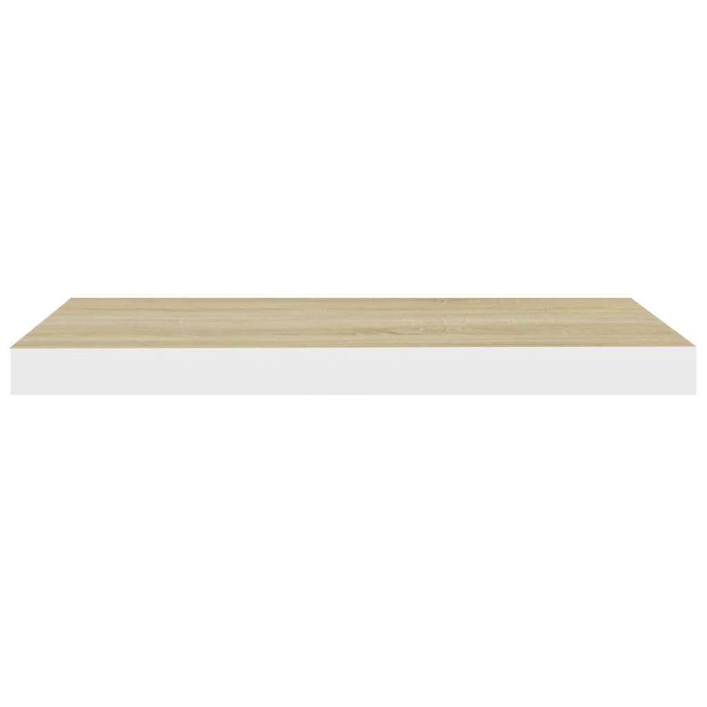 Scaffale a Parete Rovere e Bianco 60x23,5x3,8 cm in MDF 326576