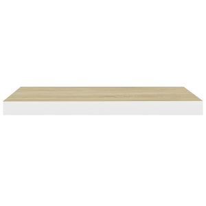 Scaffale a Parete Rovere e Bianco 60x23,5x3,8 cm in MDF 326576