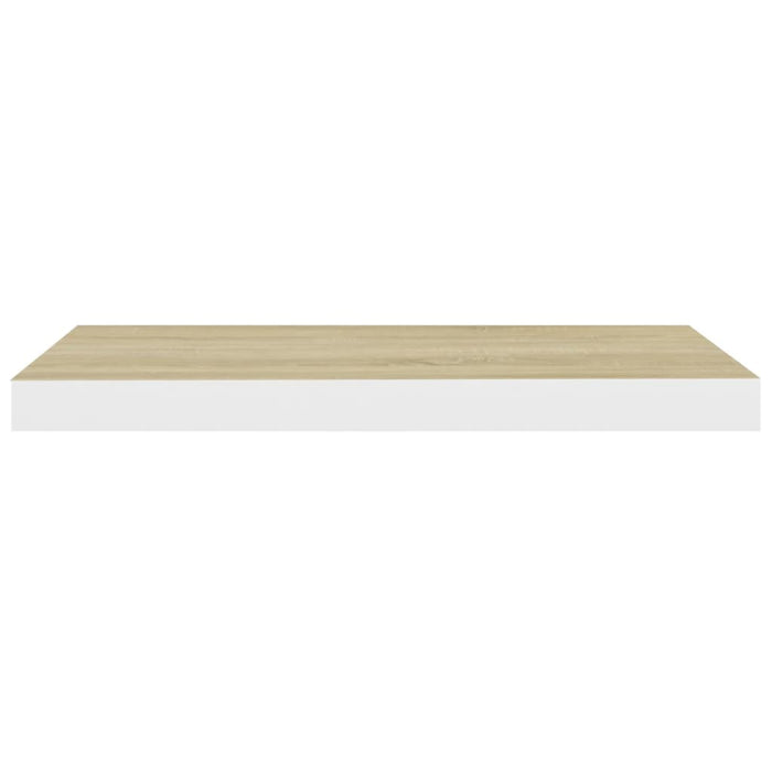 Scaffale a Parete Rovere e Bianco 60x23,5x3,8 cm in MDF 326576