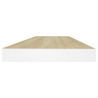 Scaffale a Parete Rovere e Bianco 60x23,5x3,8 cm in MDF 326576