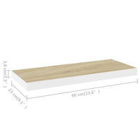 Scaffale a Parete Rovere e Bianco 60x23,5x3,8 cm in MDF 326576