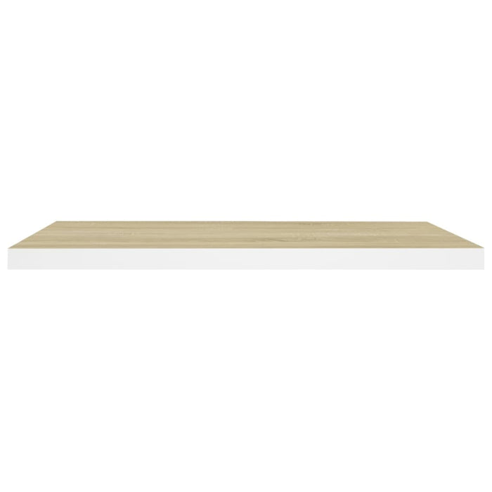 Scaffale a Parete Rovere e Bianco 80x23,5x3,8 cm in MDF 326579