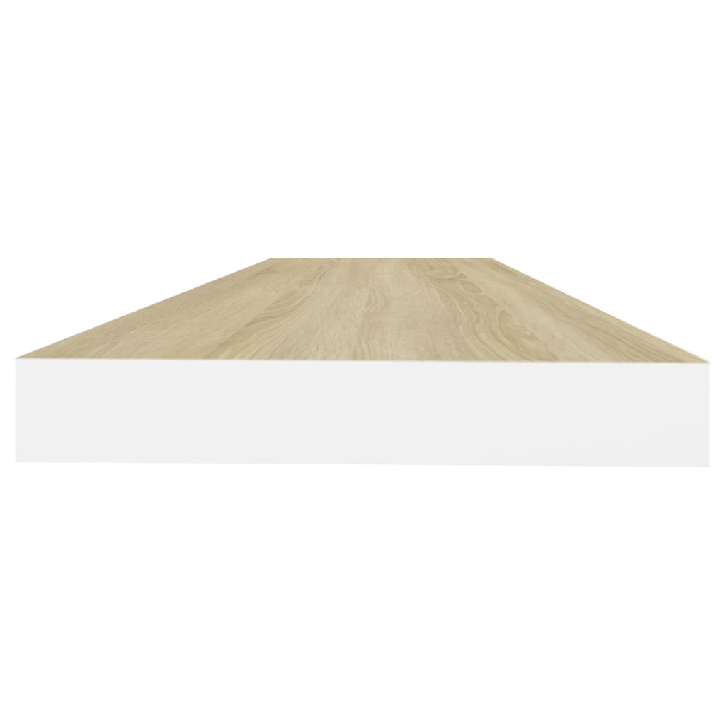 Scaffale a Parete Rovere e Bianco 80x23,5x3,8 cm in MDF 326579