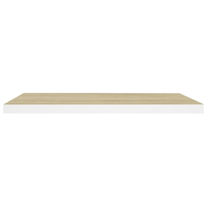 Scaffali a Parete 2 pz Rovere e Bianco 80x23,5x3,8 cm in MDF cod mxl 33658