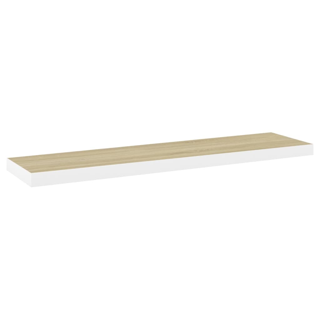 Scaffale a Parete Rovere e Bianco 90x23,5x3,8 cm in MDF 326582