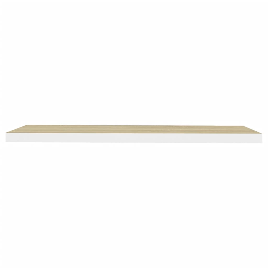 Scaffale a Parete Rovere e Bianco 90x23,5x3,8 cm in MDF 326582