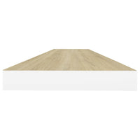 Scaffali a Parete 2 pz Rovere e Bianco 90x23,5x3,8 cm in MDF cod mxl 33072