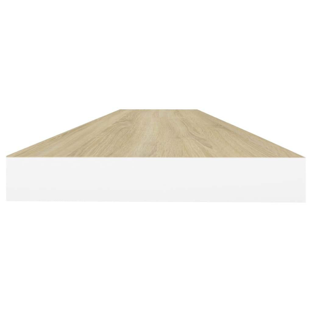 Scaffali a Parete 2 pz Rovere e Bianco 120x23,5x3,8 cm in MDF 326586