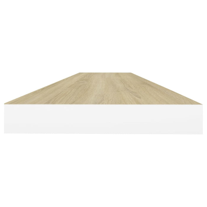 Scaffali a Parete 2 pz Rovere e Bianco 120x23,5x3,8 cm in MDF 326586