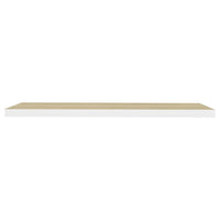 Scaffali a Parete 2 pz Rovere e Bianco 120x23,5x3,8 cm in MDF 326586