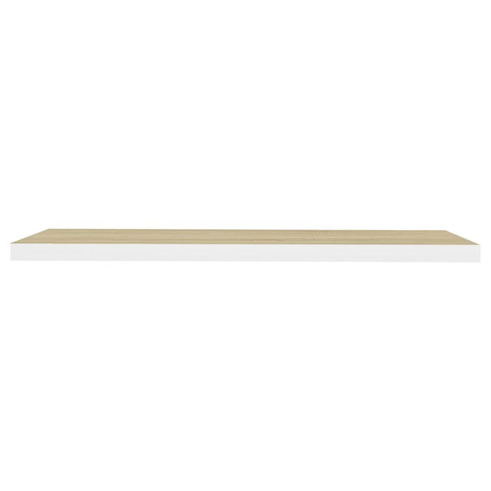 Scaffali a Parete 2 pz Rovere e Bianco 120x23,5x3,8 cm in MDF 326586