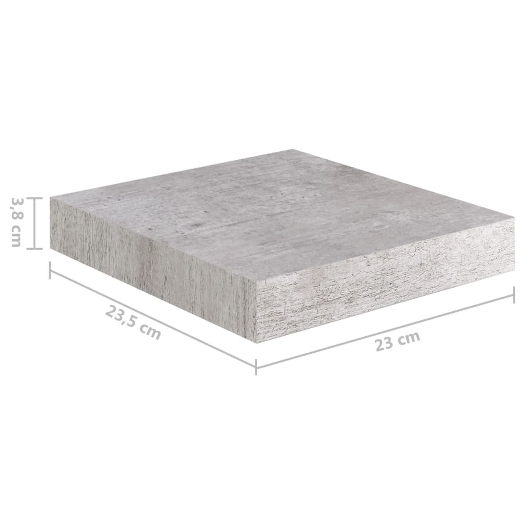 Scaffale a Parete Grigio Cemento 23x23,5x3,8 cm in MDF cod mxl 71469