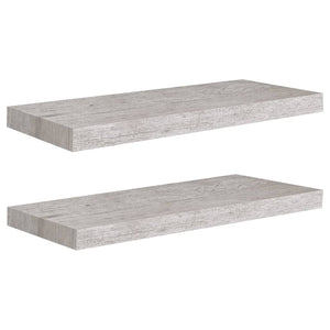 Scaffali a Parete 2 pz Grigio Cemento 60x23,5x3,8 cm in MDF cod mxl 33656