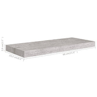 Scaffali a Parete 2 pz Grigio Cemento 60x23,5x3,8 cm in MDF 326598