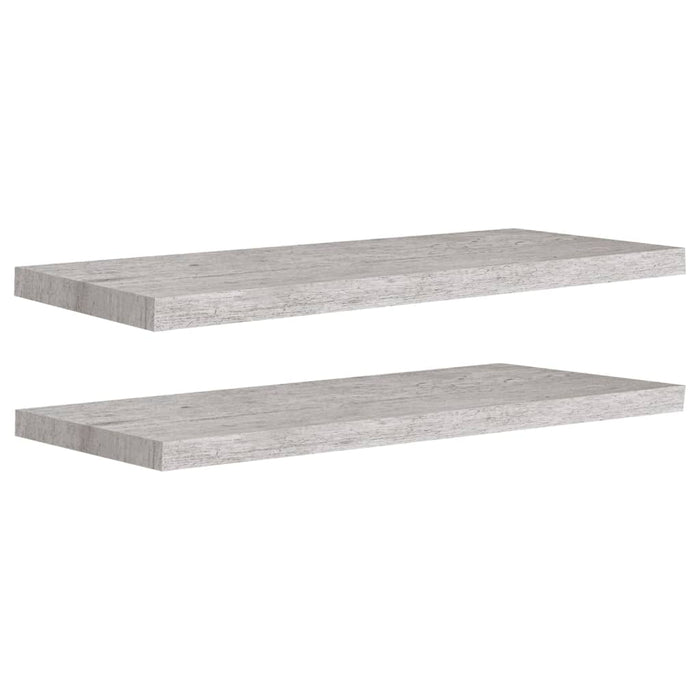 Scaffali a Parete 2 pz Grigio Cemento 80x23,5x3,8 cm in MDF cod mxl 33596