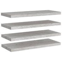 Scaffali a Parete 4 pz Grigio Cemento 80x23,5x3,8 cm in MDF 326602