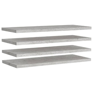 Scaffali a Parete 4 pz Grigio Cemento 90x23,5x3,8 cm in MDF 326605