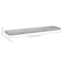 Scaffali a Parete 4 pz Grigio Cemento 90x23,5x3,8 cm in MDF 326605