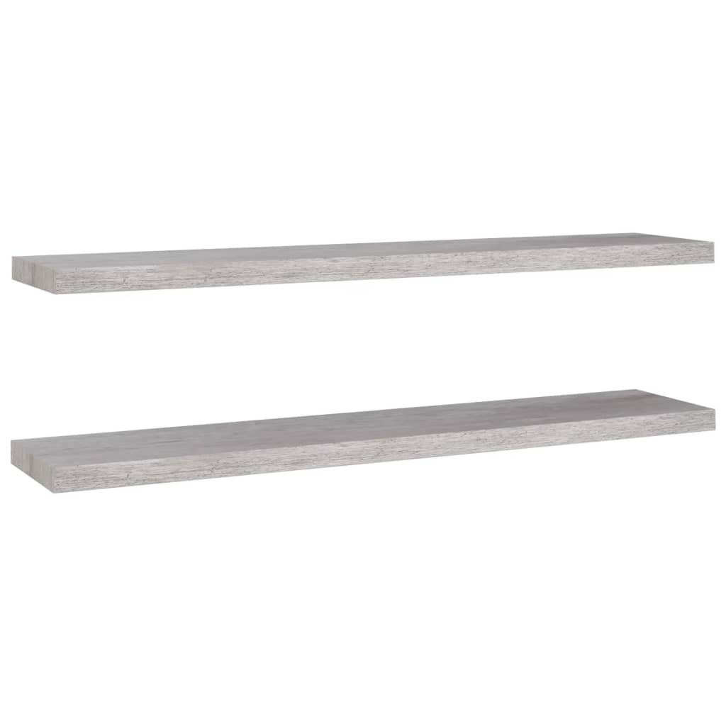 Scaffali a Parete 2 pz Grigio Cemento 120x23,5x3,8 cm in MDF cod mxl 76513