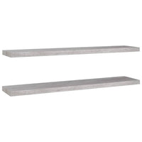 Scaffali a Parete 2 pz Grigio Cemento 120x23,5x3,8 cm in MDF cod mxl 76513