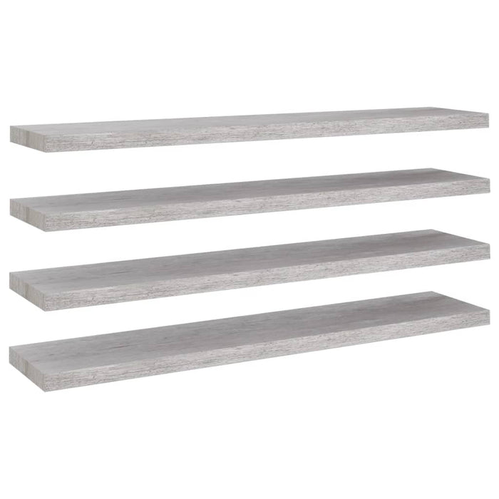 Scaffali a Parete 4 pz Grigio Cemento 120x23,5x3,8 cm in MDF cod mxl 55455