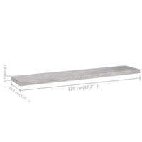 Scaffali a Parete 4 pz Grigio Cemento 120x23,5x3,8 cm in MDF cod mxl 55455