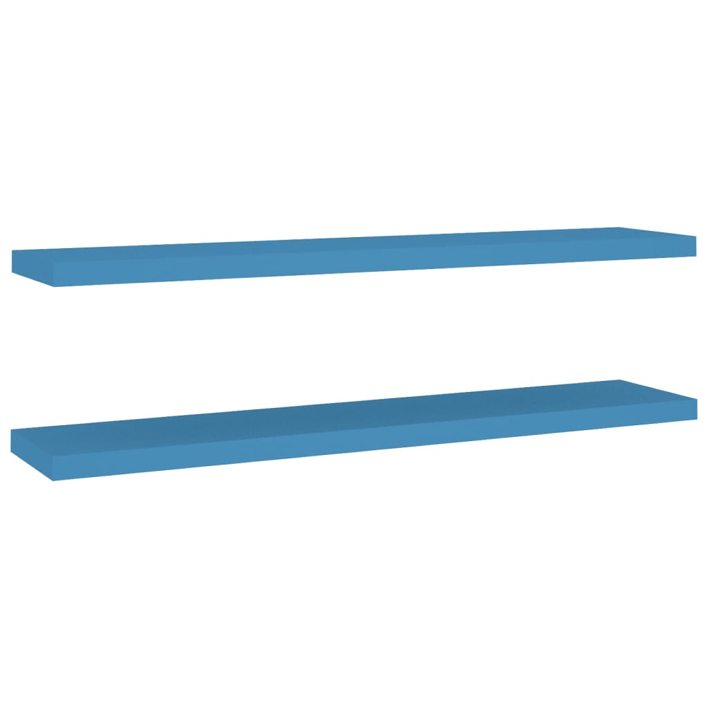 Scaffali a Parete 2 pz Blu 120x23,5x3,8 cm in MDF 326628