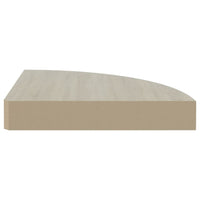 Mensole Angolari 4pz Rovere e Bianco 25x25x3,8 cm in MDF 326632