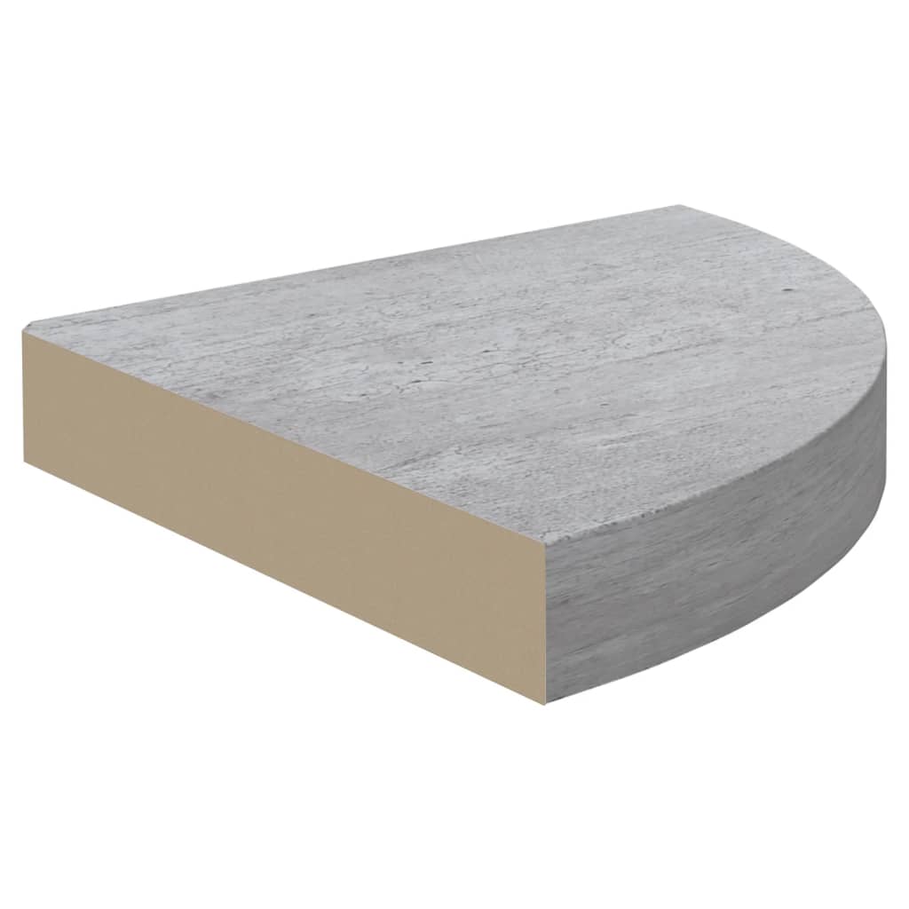 Mensola Angolare Grigio Cemento 25x25x3,8 cm in MDF cod mxl 59548