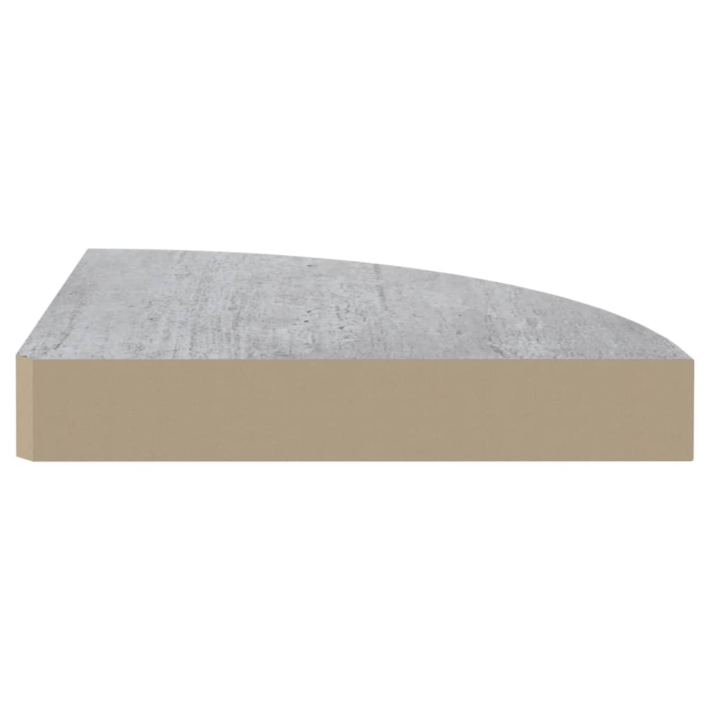 Mensola Angolare Grigio Cemento 25x25x3,8 cm in MDF 326633